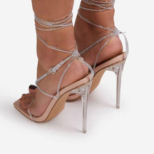 Load image into Gallery viewer, Women's Summer Sandals Thin High Heels Crystal Ankle Strap Female - Sophornlilly
