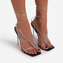 Load image into Gallery viewer, Women's Summer Sandals Thin High Heels Crystal Ankle Strap Female - Sophornlilly