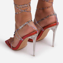 Load image into Gallery viewer, Women's Summer Sandals Thin High Heels Crystal Ankle Strap Female - Sophornlilly