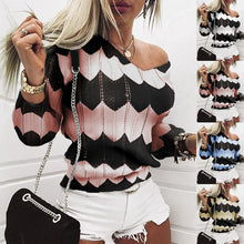 Load image into Gallery viewer, Women&#39;s Sweater Spring and Autumn New Knitted Sweater Wave stripe