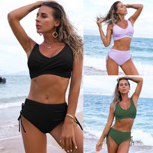 Load image into Gallery viewer, Women&#39;s Swimsuit Swimwear Sexy Women High Waist Bikini Solid - Sophornlilly