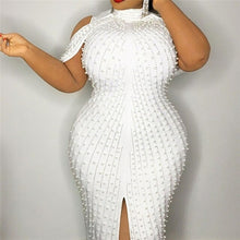 Load image into Gallery viewer, Turtleneck Bodycon Mini Dress With Pearl