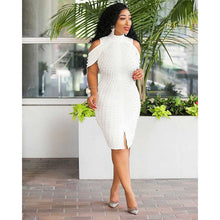 Load image into Gallery viewer, Turtleneck Bodycon Mini Dress With Pearl