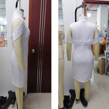 Load image into Gallery viewer, Turtleneck Bodycon Mini Dress With Pearl