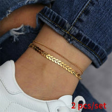 Load image into Gallery viewer, Women's Vintage Heart Flower Barefoot Sandals Beach Anklet Tassel