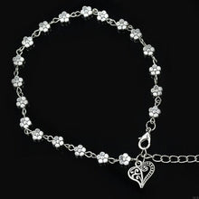 Load image into Gallery viewer, Women's Vintage Heart Flower Barefoot Sandals Beach Anklet Tassel