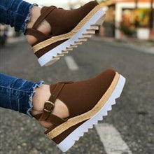 Load image into Gallery viewer, Women's Vintage Sandals Buckle Strap Straw Thick Bottom Woman Shoes
