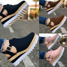 Load image into Gallery viewer, Women's Vintage Sandals Buckle Strap Straw Thick Bottom Woman Shoes