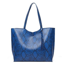 Load image into Gallery viewer, Women's bags new European and American fashion snake print tote