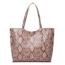 Load image into Gallery viewer, Women's bags new European and American fashion snake print tote