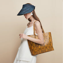Load image into Gallery viewer, Women's bags new European and American fashion snake print tote