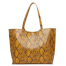 Load image into Gallery viewer, Women's bags new European and American fashion snake print tote