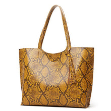 Load image into Gallery viewer, Women's bags new European and American fashion snake print tote