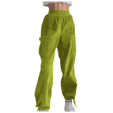 Load image into Gallery viewer, Women's pants Solid Color High Waist Elastic Belt Straight Casual