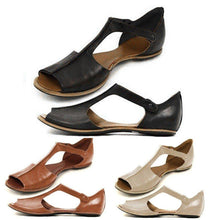 Load image into Gallery viewer, Womens Fashion Flats Sandals Fish Mouth Beach Shoes Open Toe Ankle - Sophornlilly
