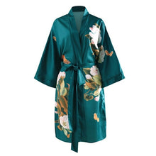 Load image into Gallery viewer, Womens Kimono Floral Printed Sleepwear Satin Silky Nightgown New