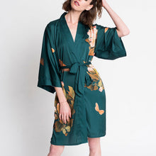 Load image into Gallery viewer, Womens Kimono Floral Printed Sleepwear Satin Silky Nightgown New