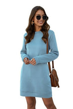 Load image into Gallery viewer, Womens Long Sleeve Sweater Dresses Winter Dress O Neck Loose Package