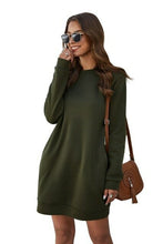 Load image into Gallery viewer, Womens Long Sleeve Sweater Dresses Winter Dress O Neck Loose Package