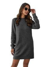 Load image into Gallery viewer, Womens Long Sleeve Sweater Dresses Winter Dress O Neck Loose Package