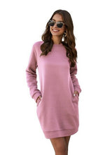 Load image into Gallery viewer, Womens Long Sleeve Sweater Dresses Winter Dress O Neck Loose Package