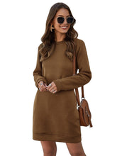 Load image into Gallery viewer, Womens Long Sleeve Sweater Dresses Winter Dress O Neck Loose Package