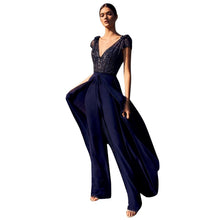 Load image into Gallery viewer, Womens New Winter Dinner Party Evening Gown V Neck Jumpsuits Summer