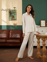 Load image into Gallery viewer, Womens Pajamas Set Silk Satin Sleepwear Women Casual Long Sleeve