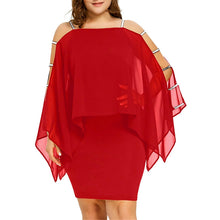 Load image into Gallery viewer, Ladder Cut Overlay Asymmetric Chiffon Strapless Mini