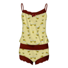 Load image into Gallery viewer, Womens Summer Pajamas Cute Cartoon Print Camisole Shorts Pants Suit