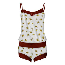Load image into Gallery viewer, Womens Summer Pajamas Cute Cartoon Print Camisole Shorts Pants Suit