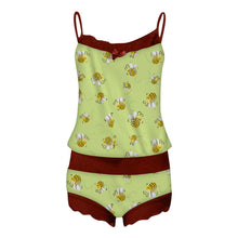 Load image into Gallery viewer, Womens Summer Pajamas Cute Cartoon Print Camisole Shorts Pants Suit