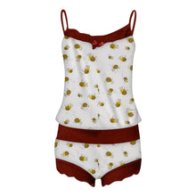 Load image into Gallery viewer, Womens Summer Pajamas Cute Cartoon Print Camisole Shorts Pants Suit