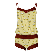 Load image into Gallery viewer, Womens Summer Pajamas Cute Cartoon Print Camisole Shorts Pants Suit
