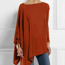 Load image into Gallery viewer, Irregular Casual O Neck Long Sleeve Shirt