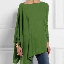 Load image into Gallery viewer, Irregular Casual O Neck Long Sleeve Shirt