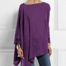 Load image into Gallery viewer, Irregular Casual O Neck Long Sleeve Shirt