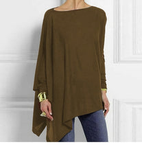 Load image into Gallery viewer, Irregular Casual O Neck Long Sleeve Shirt