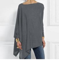 Load image into Gallery viewer, Irregular Casual O Neck Long Sleeve Shirt