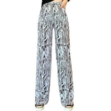 Load image into Gallery viewer, Womens Zebra Striped Palazzo Long Pants Casual Wide Leg Loose Baggy
