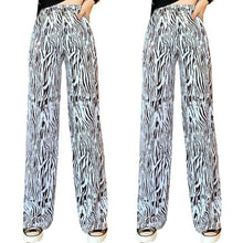 Load image into Gallery viewer, Womens Zebra Striped Palazzo Long Pants Casual Wide Leg Loose Baggy