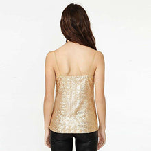 Load image into Gallery viewer, Womens tank top Sequin Glitter Strappy Tank Tops Ladies Sexy Sparkle - Sophornlilly