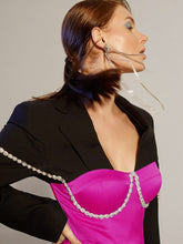 Load image into Gallery viewer, Wonen Party Tops Low Cut Bling Rhinestone Camis Club Crop Tops Shiny