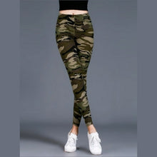 Load image into Gallery viewer, Workout Gym Leggings High Waist Skinny Camouflage Army Green