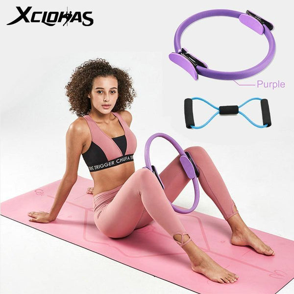 Yoga Circle Chest Expander 8 Word Resistance Bands Fitness - Sophornlilly