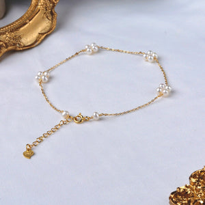 Natural Freshwater Pearl Adjustable Anklet Handmade