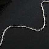 Sterling Silver Sparkling Single Anklet