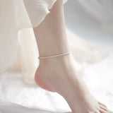 Sterling Silver Sparkling Single Anklet