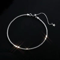 Sterling Silver Sparkling Single Anklet