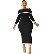 Load image into Gallery viewer, Plus size dress sexy rib Off the Shoulder